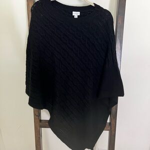 Kim Rogers Black Knit Poncho